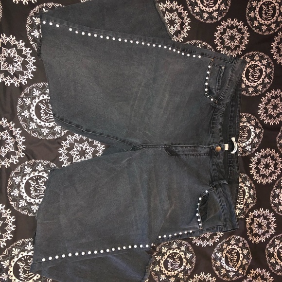 Charlotte Russe Dark Denim Studded Jeans - Picture 4 of 6